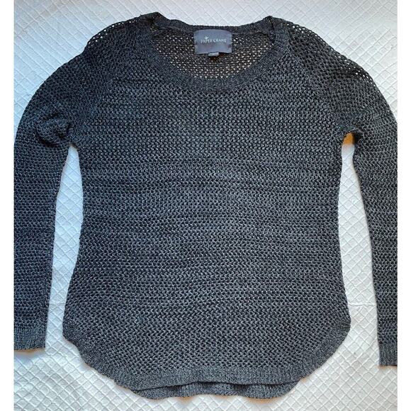 Paper Crane Anthropologie Women's Med Sweater Long Sleeve Open Knit Crochet Look - Picture 1 of 8